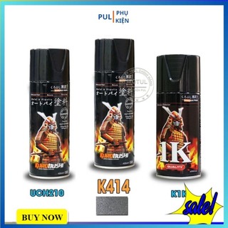 Combo 3 chai sơn samurai màu xám lông chuột gồm K414 - UCH210 - K1K - giấy nhám P800