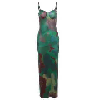 Klalien Backless Nữ Slip Dress Tie Dye In Spaghetti Dây Đeo Cummer Gợi Cảm Coquette Hottie Nửa Đêm Câu Lạc Bộ Đảng Vestidos Áo choàng