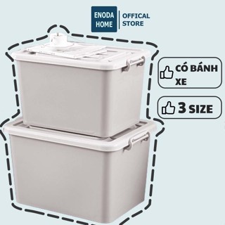 Thùng Nhựa Đựng Đồ, Thùng Đựng Đồ Chơi Enoda Home Có Bánh Xe, Có Nắp Nhiều Kích Thước Q010