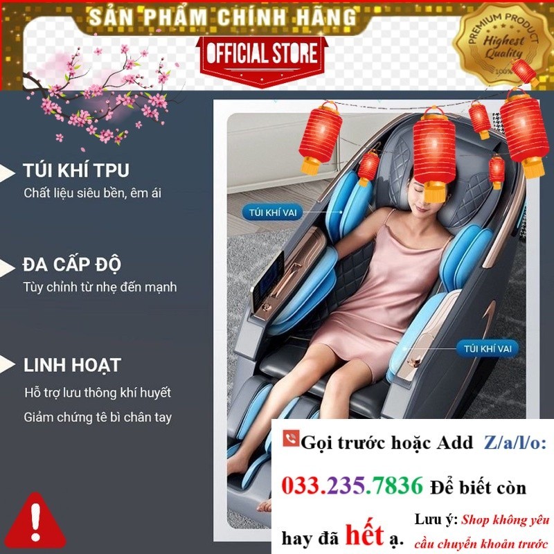 Ghế massage toàn thân Okinawa OS-392 bi silicon di chuyển công nghệ 4D 