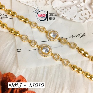 Lắc tay nữ mạ vàng l1010 thời trang mặt đính đá siêu xinh cho chị em