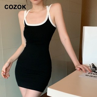 Đầm voan dệt kim ngắn không tay hở lưng gợi cảm dành cho nữ