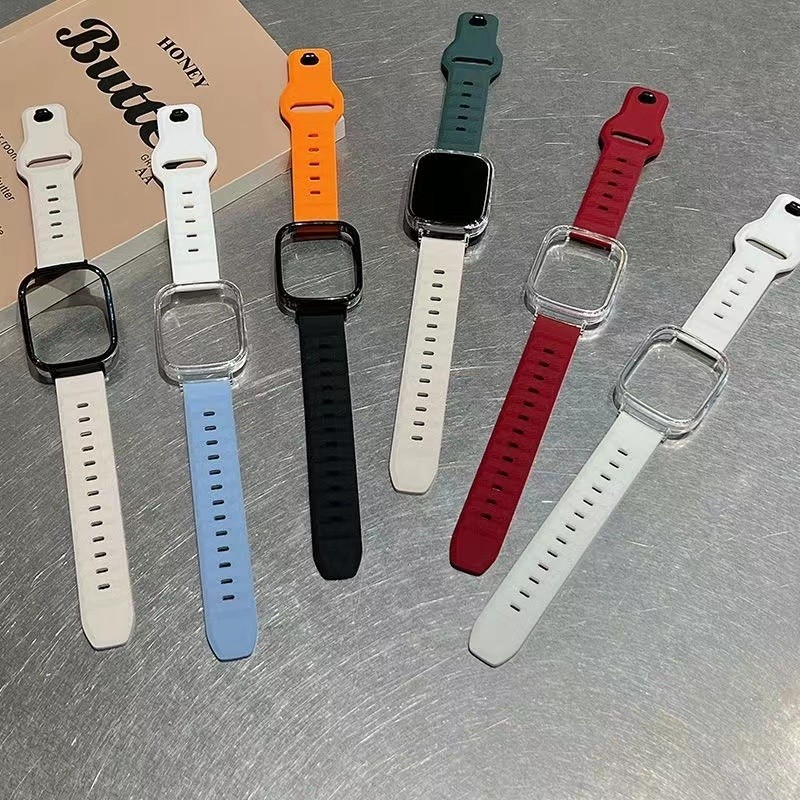 Dây đeo đồng hồ silicon có vỏ bảo vệ cho Xiaomi Redmi Watch 4 3 Redmi Watch 3 Active 2 Lite Mi Watch
