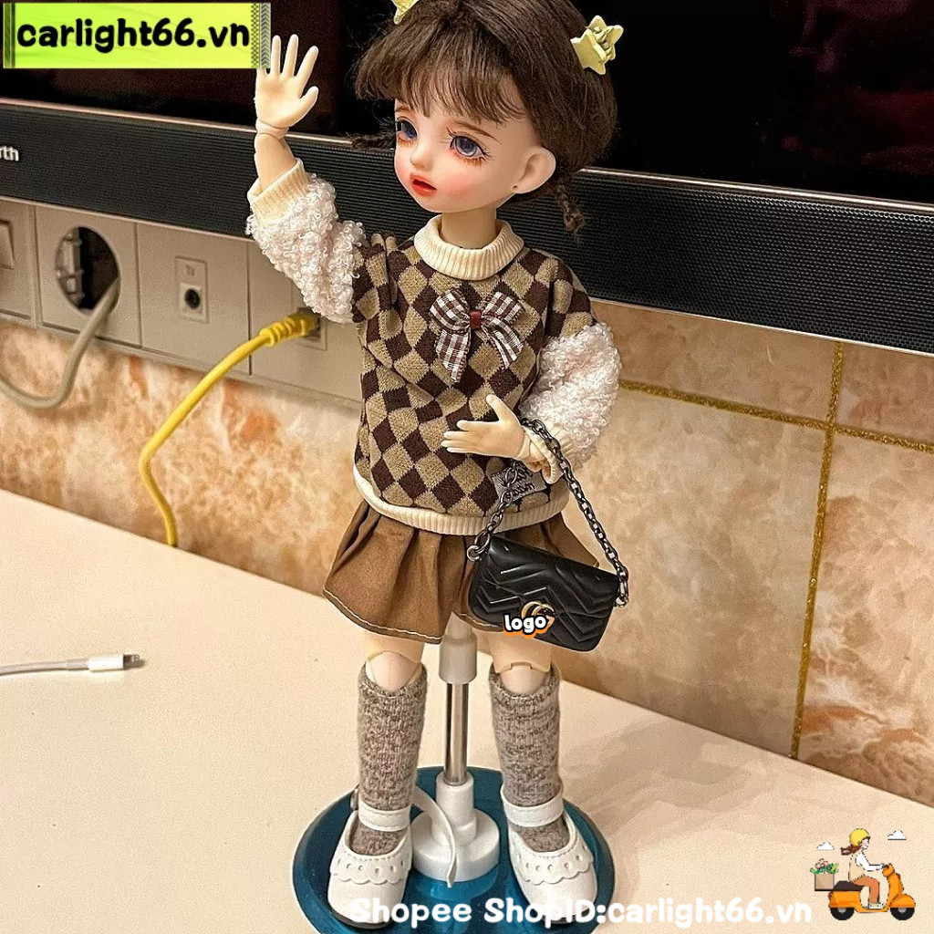 Mô hình túi xách / túi có dây đeo cho nhà búp bê 1:12,Túi Xách Mini Đựng Trang Sức Búp Bê Barbie Dễ Thương Xinh Xắn
