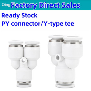 Khí nén Trachea Đầu nối nhanh Cắm nhanh Y-Type Tee Đầu nối nhựa cường độ cao PY-4 6 8 10 12 16mm Máy nén khí Mông