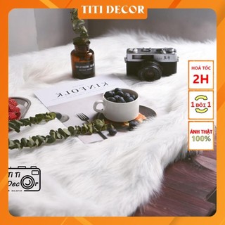 Thảm lông trải bàn mềm mượt thảm lông decor trang trí phòng TiTi Decor