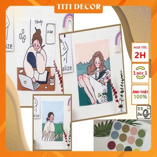 [32x40cm] [TẶNG MIẾNG DÁN STICKERS] Vải treo tường mini decor góc nhỏ cá nhân trang trí nhà cửa - TiTi Decor