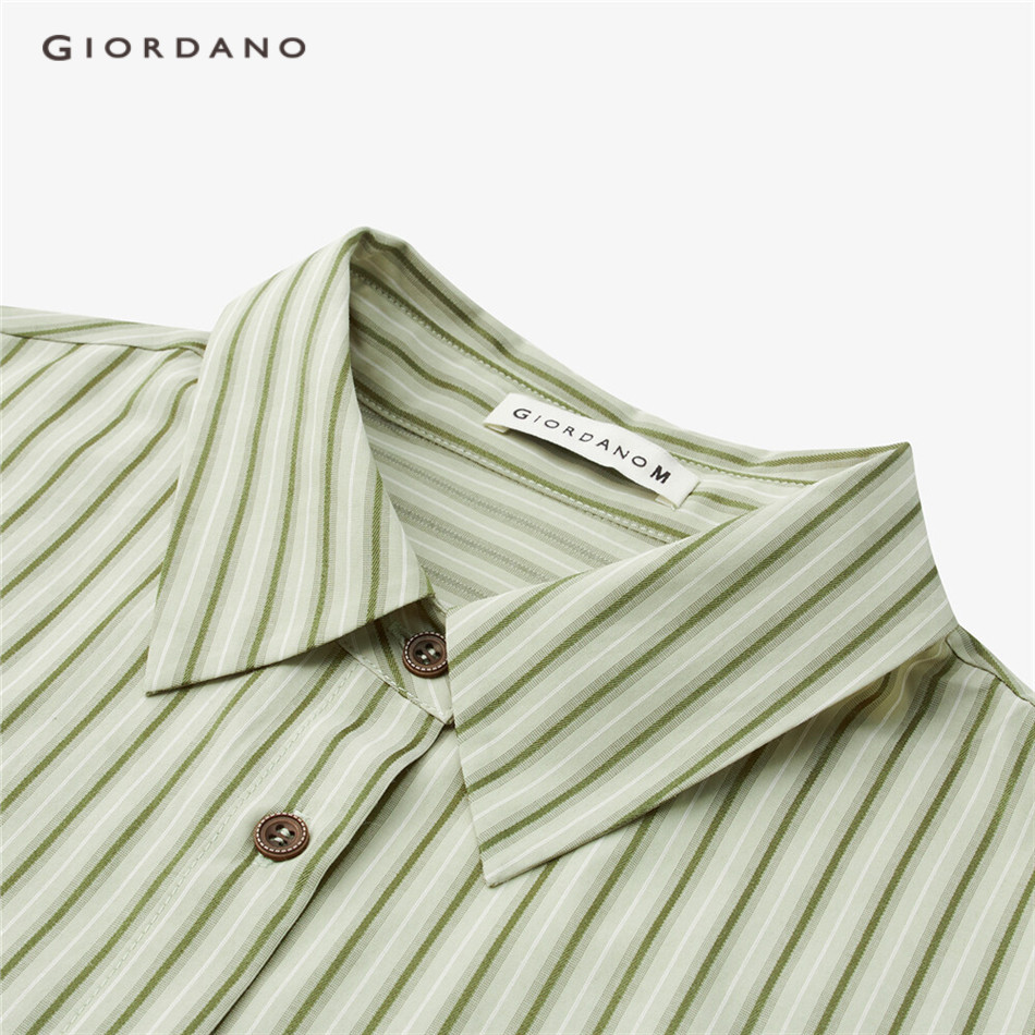 Giordano Áo Sơ Mi Nữ Tay Dài Dáng Rộng Kẻ Sọc Dọc Trẻ Trung 18343616