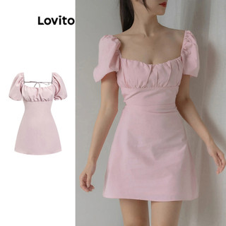 Đầm Lovito buộc dây boho ôm vừa phải cho nữ L80ED064