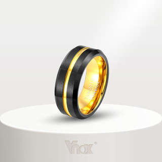  Nhẫn nam cacbua vonfram 8mm mới của Vnox với rãnh đơn giản và nhẫn cưới chống trầy xước 