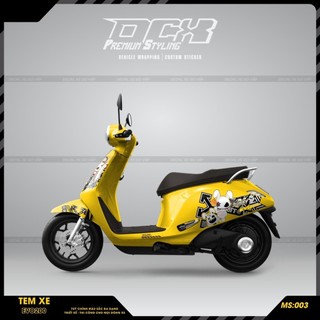 Tem rời thỏ bunny xe máy điện vinfast evo 200 | chất liệu pvc 3 lớp , chống nước , bền màu | evo200-003 nhãn dán decal