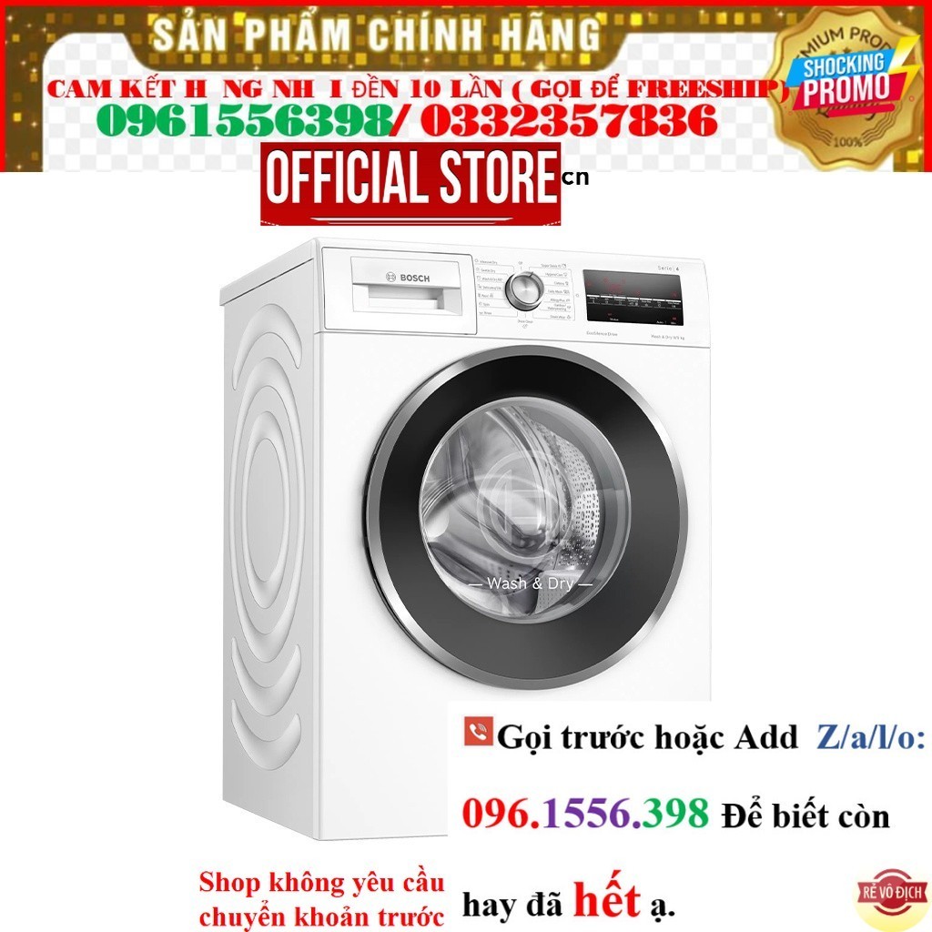 << CH Máy Giặt Sấy 9/6kg Bosch WNA14400SG Series 4