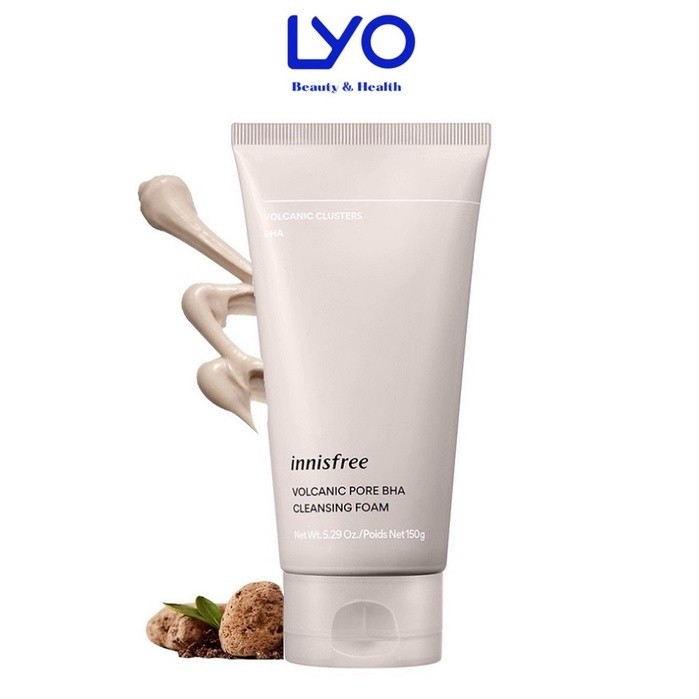 Sữa Rửa Mặt Innisfree Tro Núi Lửa Jeju Volcanic Pore BHA Cleansing Foam Làm Sạch Sâu 150g