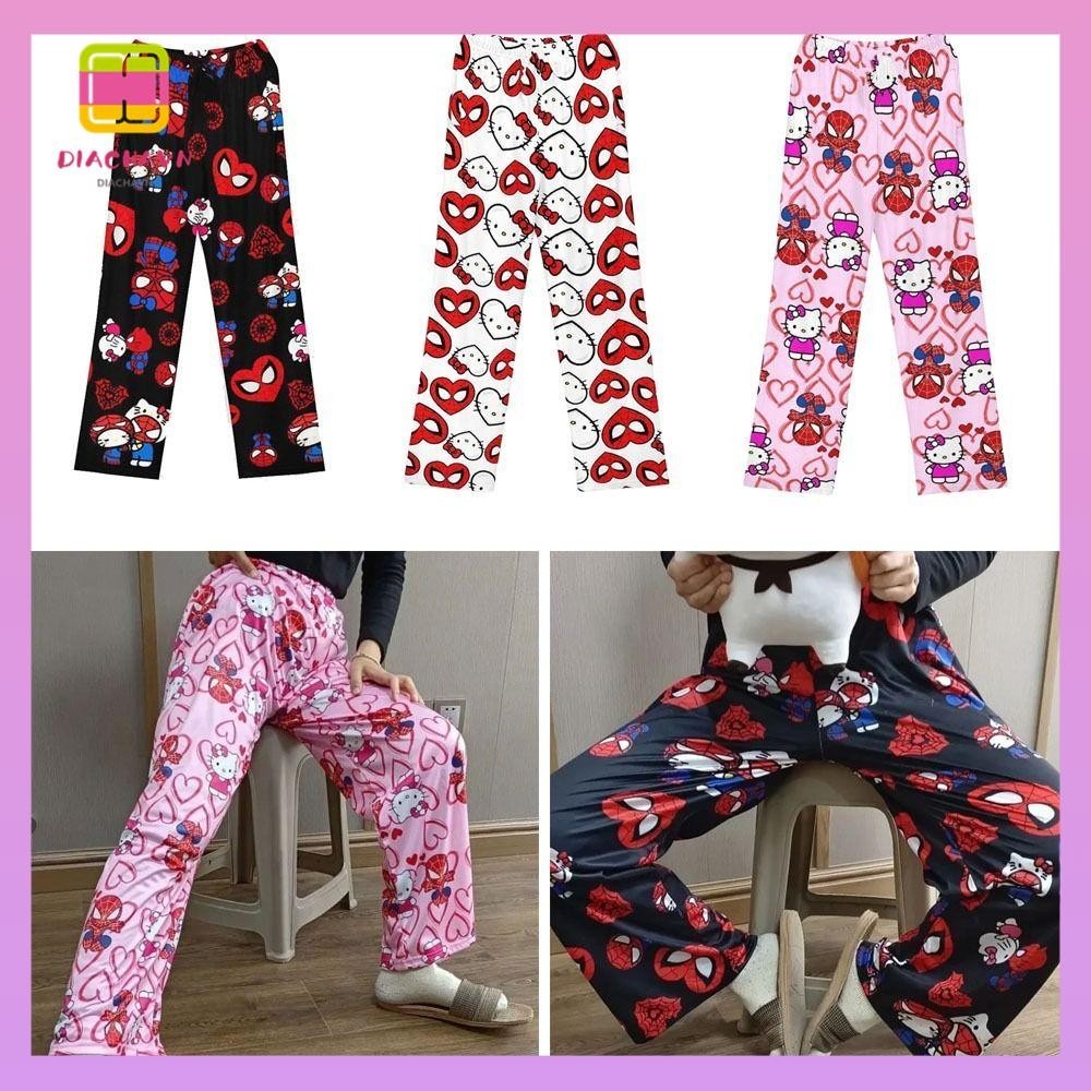 Bộ đồ ngủ DIACHAVN, Quần co giãn hoạt hình, Bộ đồ ngủ rộng rãi dễ thương cho nam