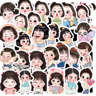 Bộ Combo 50 Sticker Hình CÔ BÉ CẢM XÚC – Decal Trang Trí Xe - Điện Thoại - Laptop - Nón Bảo Hiểm | Chống Nước