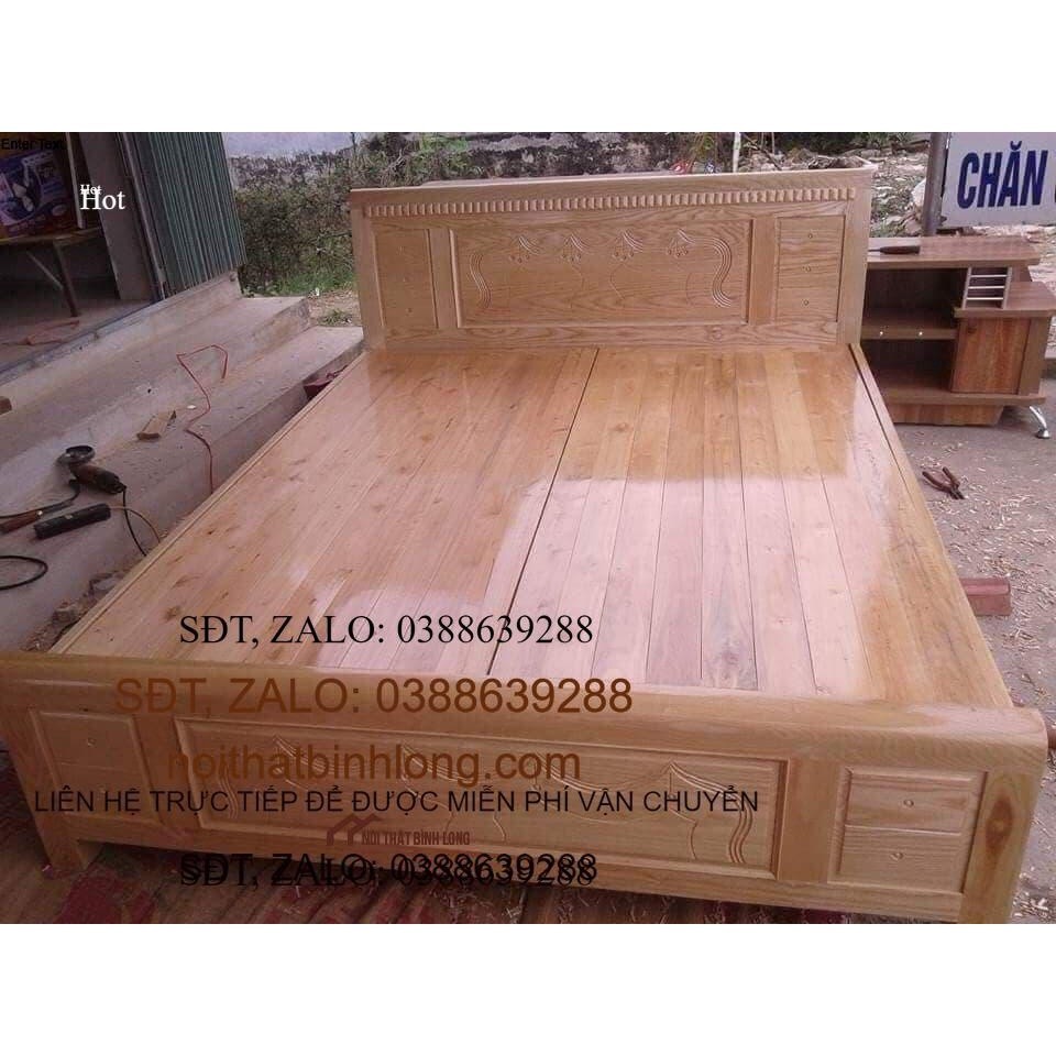 giường ngủ gỗ sồi nga 1m8 x 2m