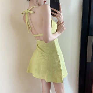 Milyfashion Pure Desire Hot Girl Cổ Chữ V Cổ Thấp Không Tay Dây Gợi Cảm Đầm Dây Lớn Nữ Váy chữ a hẹp