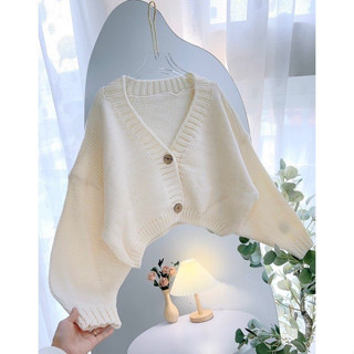 Áo khoác Cardigan dáng ngắn, Áo Cardigan len nữ, Áo khoác croptop nữ chất len mỏng hàng loại 1 - A01