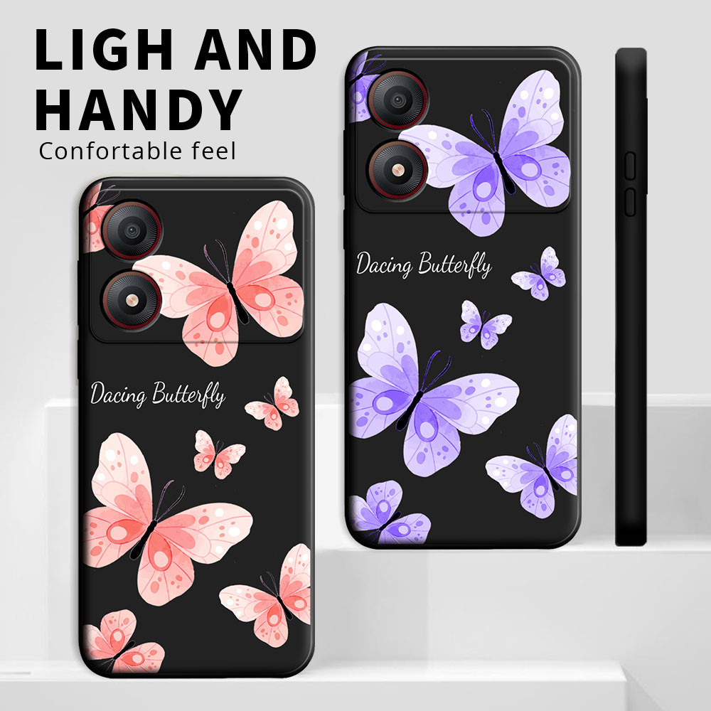 Dành Cho ZTE Blade A34 A54 4G Ốp Lưng Silicon Mềm TPU Bướm Mới Hoa Phong Cách Thời Trang Vỏ Điện Tho