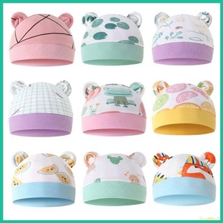 Innlike1 Mũ sơ sinh Đầu lâu Beanie-Hat Tai gấu Mũ trẻ sơ sinh Mũ đội đầu cho bé không huỳnh quang