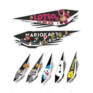  Nhãn dán xe ô tô vết trầy xước bìa cản cửa phim hoạt hình gấu dâu tây dải dài miếng dán chống thấm nước 