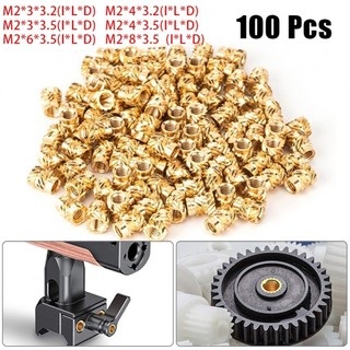 【Instock】Copper Threaded Threaded Insert Accessories Knurled M2 Nut Thread 100PCS