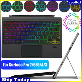 Bàn phím tương thích Bluetooth không dây APO Ft-1089d có đèn nền Touchpad Tương thích với Microsoft Surface Pro 3 4 5 6