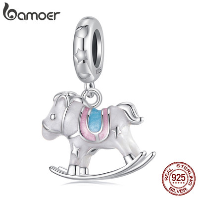 Bamoer 925 Sterling Sliver Charm Carrousel Mặt dây chuyền DIY cho vòng tay Quà tặng