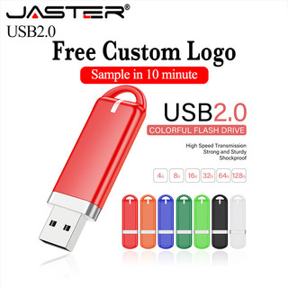 Ổ đĩa Flash bằng nhựa nhiều màu JASTER 128GB Logo tùy chỉnh miễn phí Pendrive 64GB Ổ đĩa bút tốc độ cao 32GB Dung lượng thực Ổ đĩa ngón tay cái 16GB Thẻ nhớ chống nước 8GB Quà tặng kinh doanh USB St
