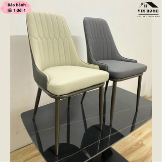 Ghế Ăn Tựa Lưng Châu Âu, Ghế Ăn Cao Cấp Bọc Da Cao Cấp, Ghế Cà Phê Bọc Da Chân Sắt Sơn Tĩnh Điện - Nội Thất Miền Bắc