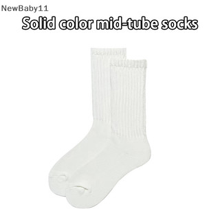 NewBaby Socks Woman Autumn And Winter Solid Color Lolita Cute Girls JK Cotton Short Socks Thick Korean Fashion Socks For Women VN