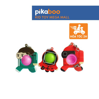 Đồ chơi pop it móc khoá Squid game Pikaboo trò chơi con mực hot trend làm từ chất liệu silicone an toàn cho trẻ nhỏ
