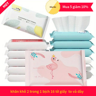 Khăn lau mặt khô dạng rút dày bông thực vật thiên nhiên dùng 1 Lần, sạch sẽ hơn