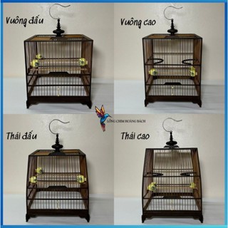 Khung lồng chim chào mào tự lắp chất liệu gỗ mun đuôi công bền đẹp cao cấp tặng kèm phụ kiện H108 a12