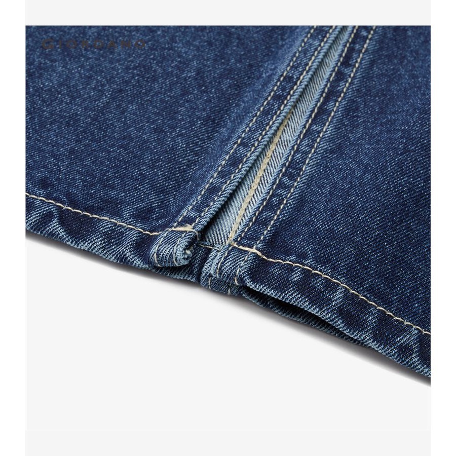 Chân váy dài GIORDANO 13463662 denim lưng cao phối nhiều túi thời trang dành cho nữ