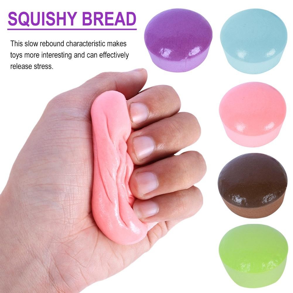 Khoai Tây Tím Squishy Đồ Chơi Dính Bánh Nhỏ Chậm Phục Hồi Bánh Mì Squishy