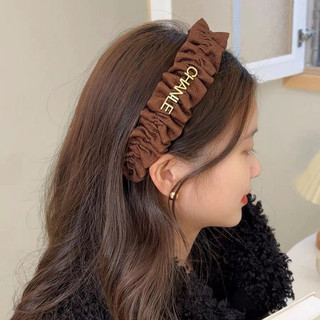 Phong Cách Hàn Quốc Mới Băng Đô Xếp Ly Rộng Viền Ánh Sáng Sang Trọng Băng Đô Đi Chơi Thời Trang Và Đa Năng Phụ Kiện Tóc Kết Cấu Chất Lượng Cao