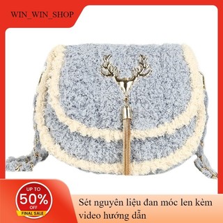 Túi Tự Đan -Sét Nguyên Liệu Làm Túi Hình Bầu - Túi Thêu Canvas