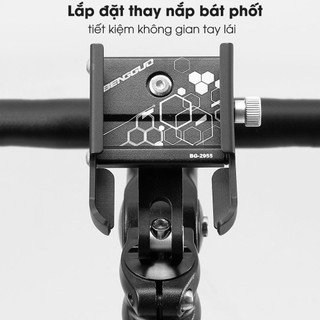  Giá đỡ điện thoại xe đạp chân xoay 360 độ gắn nắp bát phốt  pô tăng vị trí cổ trụ MLH 
