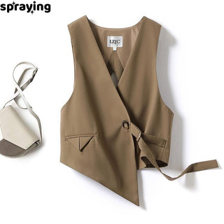 spraying áo gile nữ áo ba lỗ nữ High-quality Thanh lịch Korean chic c11Z240312 WMJ24309RN