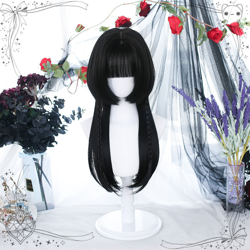 |Nhà ông chủ|Lolita Jellyfish Head Wig Princess Cut {Silver Cream} Full Headgear Nữ Tóc Ji Tự Nhiên Tóc Dài Thẳng