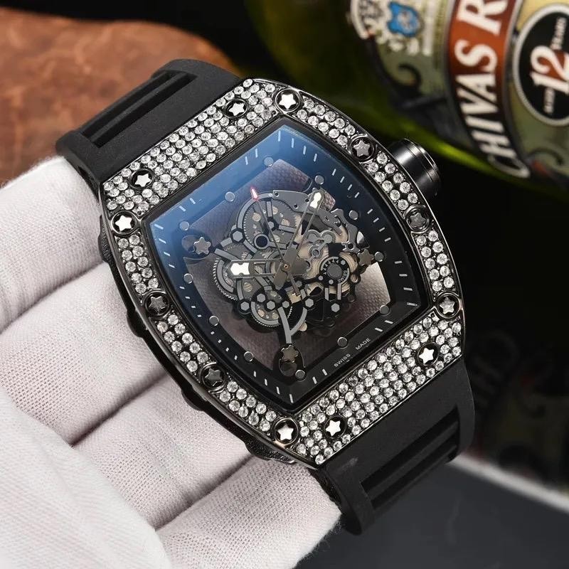 Đồng hồ PINTIME WATCH viền đá lộ máy - MS60