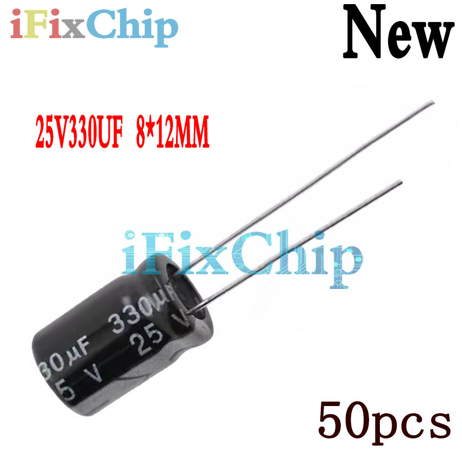 Bộ 50 Higt quality25V330UF 8 * 12MM 330UF 25V 8 * 12 Tụ điện phân