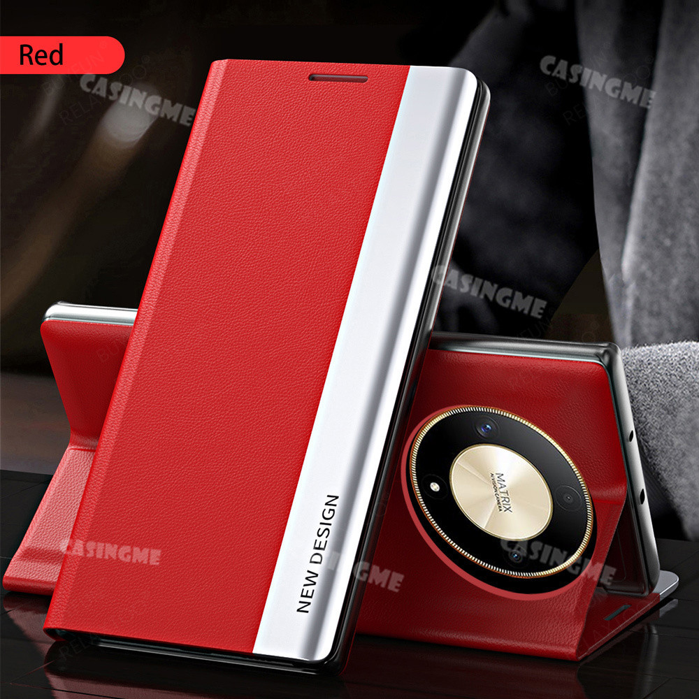 Honor X9b 5G Flip Cover Da Cho Honor X9b X8b X9 X 9B HonorX9b X 9 B X9a 4G 5G 2023 Vỏ Đứng Vỏ Điện T