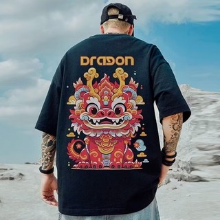 [Plus Size M-5XL] Áo nam cỡ lớn thời trang dáng rộng cổ điển Mỹ Áo thun in hình quái vật thần thánh đơn giản Áo thường ngày Quần áo tình nhân mùa hè
