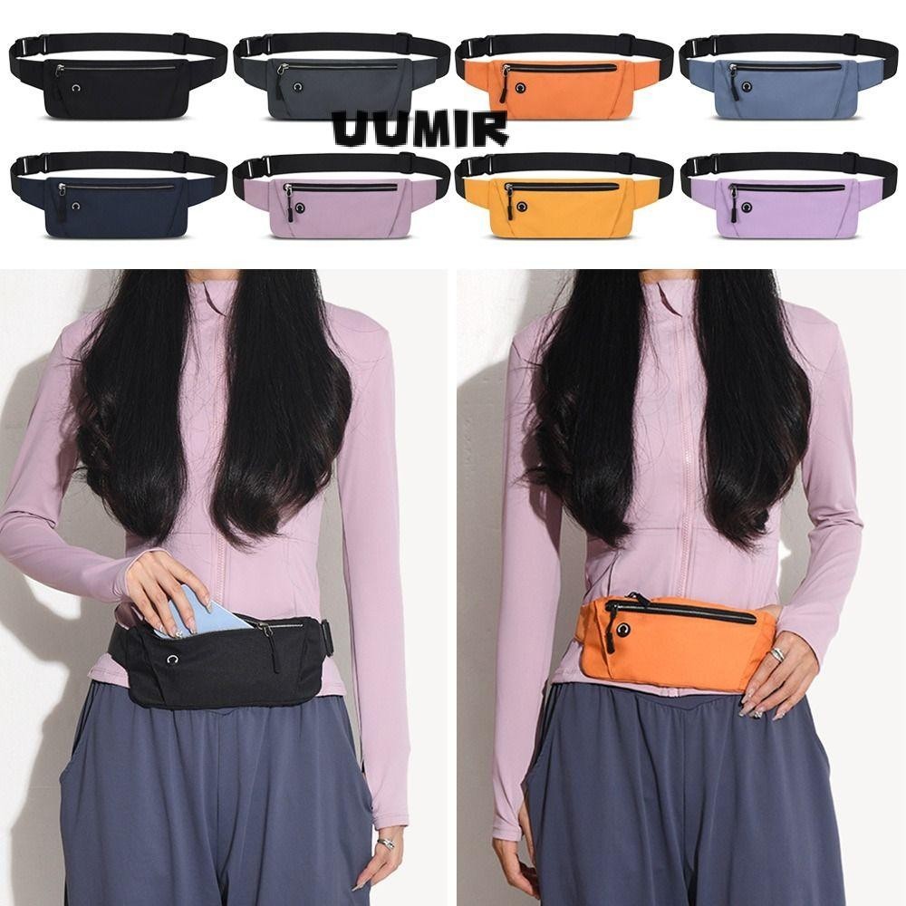 UUMIR Túi thắt lưng ẩn, Túi thắt lưng thể thao siêu mỏng Nylon, Gói thắt lưng nhẹ màu trơn chống thấm nước