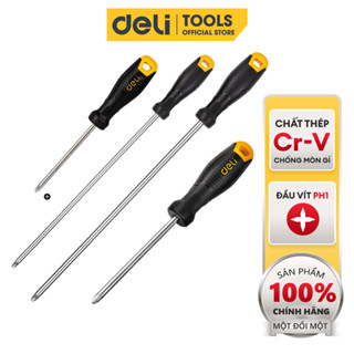 Tua Vít Đa Năng Deli - Đầu Vít Từ Tính PH1 4 Cạnh - Chất Liệu Thép CR-V Siêu Bền Chống Mòn, Gỉ