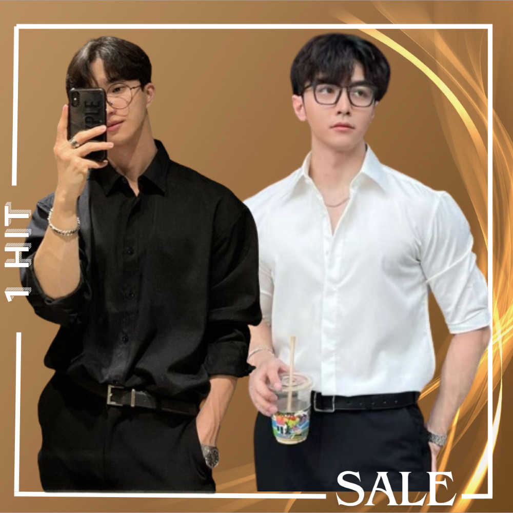YM - Áo Sơ mi dài tay trơn form rộng unisex cho nam và nữ, chất vải lụa chéo mềm style Hàn Quốc