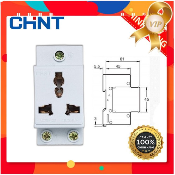 (HCM) Ổ cắm cài thanh DIN ray AC30-124 Chint