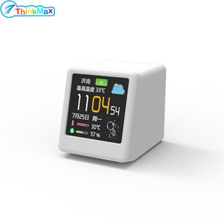 Trạm thời tiết WiFi LCD không dây Màn hình kỹ thuật số 1,54 Inch Nhiệt kế điện tử Máy đo độ ẩm Đồng hồ cảm biến cho gia đình